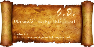 Obrusánszky Dániel névjegykártya